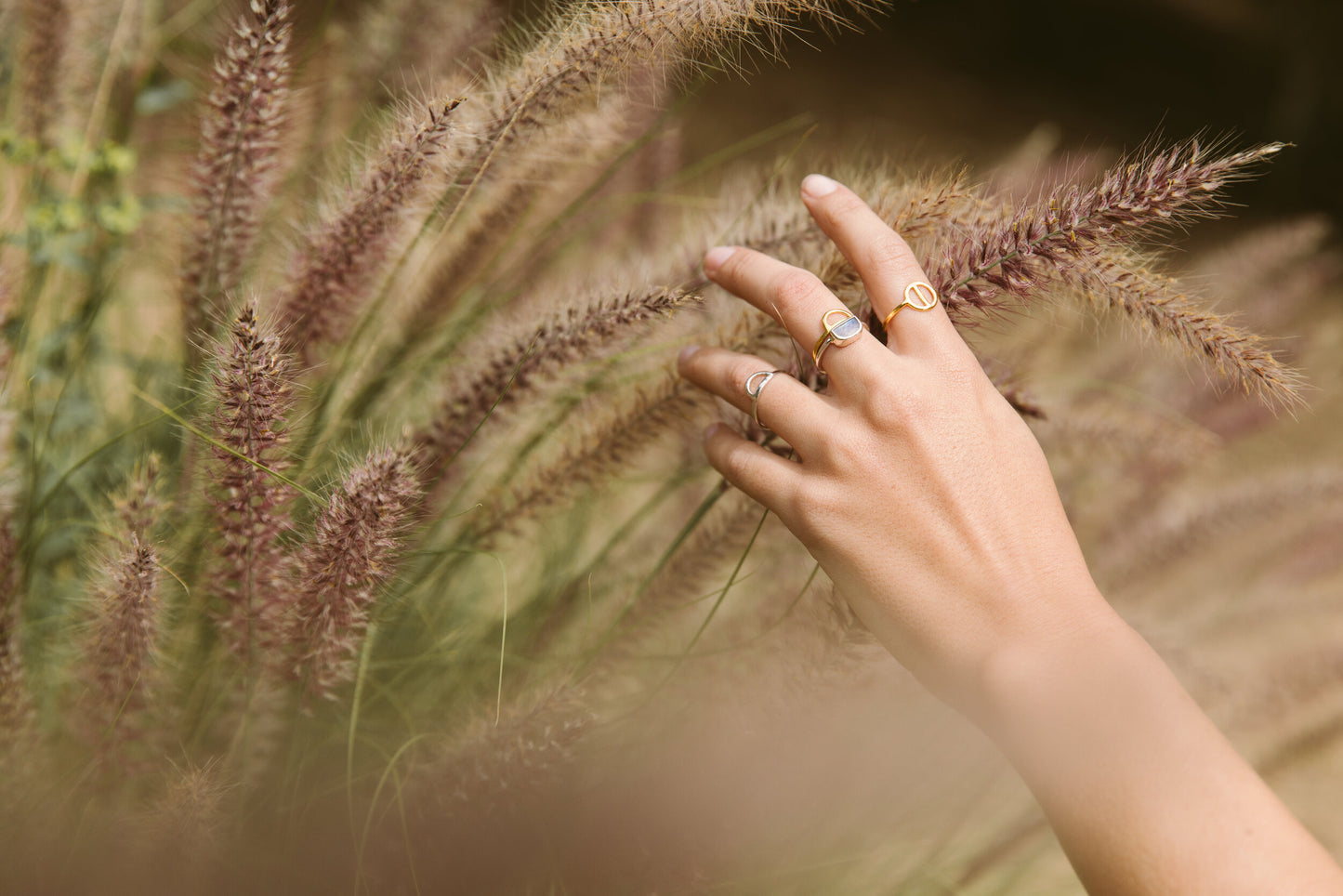 QUARTER LUNAR MOONSTONE RING